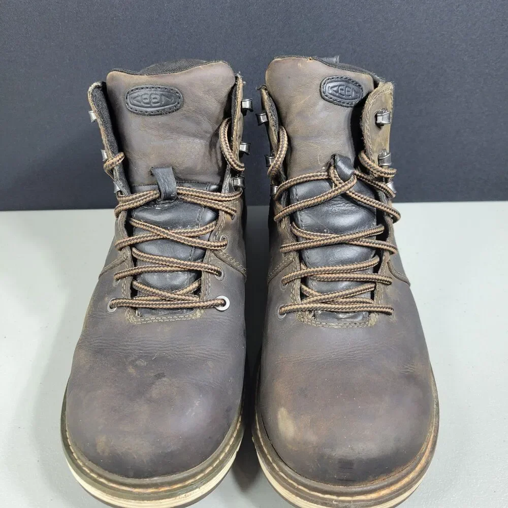 Keen Akron Utility Work Boots Mens Size 9 Waterproof Leather Slip Resistant